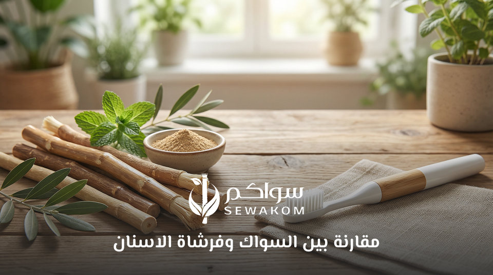 مقارنة بين السواك وفرشاة الاسنان